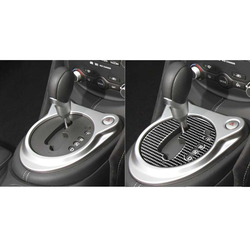 Car Carbon Fiber Manual Transmission Panel Decorative Sticker for Nissan 370Z Z34 2009- Right Drive