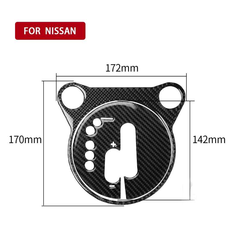 Car Carbon Fiber Gear Shift Panel Decorative Sticker for Nissan 370Z Z34 2009- Left Drive