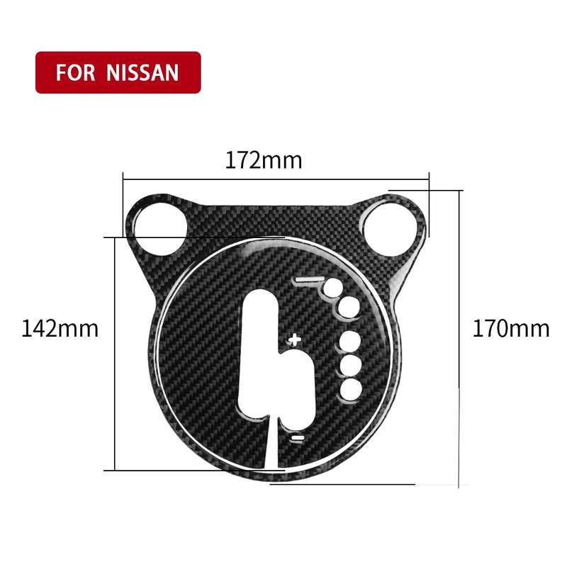 Car Carbon Fiber Gear Shift Panel Decorative Sticker for Nissan 370Z Z34 2009- Right Drive