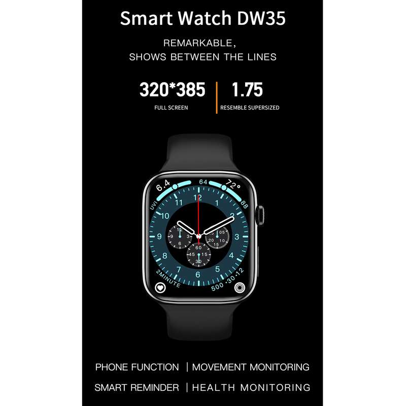 DW35 1.75 inch Full Screen IP67 Waterproof Smart Watch, Support Sleep Monitor / Heart Rate Monitor /