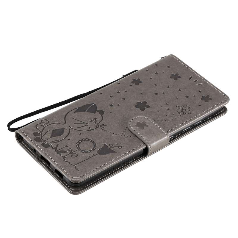 For Samsung Galaxy S20 FE Cat Bee Embossing Pattern Shockproof Horizontal Flip Leather Case with Hol