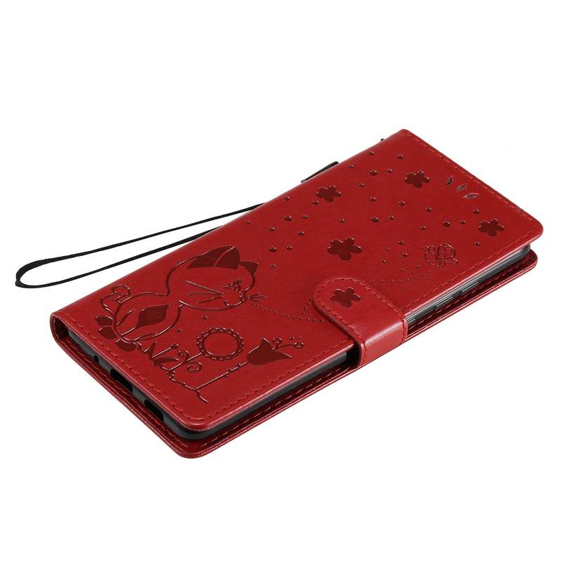 For Samsung Galaxy S20 FE Cat Bee Embossing Pattern Shockproof Horizontal Flip Leather Case with Hol