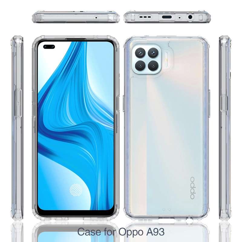 For OPPO A93 Shockproof Scratchproof TPU + Acrylic Protective Case(Black)