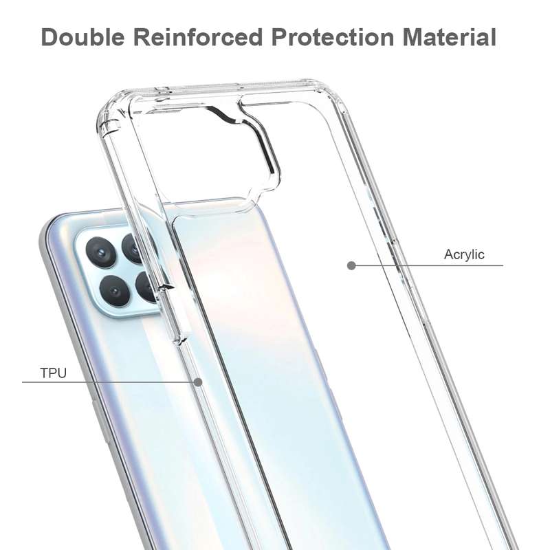 For OPPO A93 Shockproof Scratchproof TPU + Acrylic Protective Case(Black)