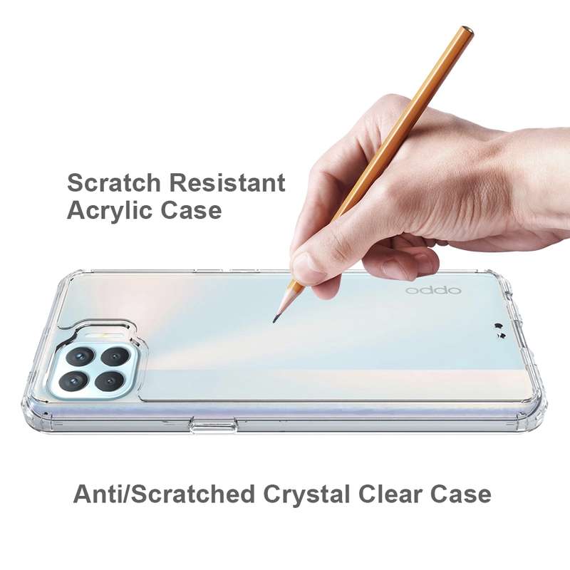 For OPPO A93 Shockproof Scratchproof TPU + Acrylic Protective Case(Black)