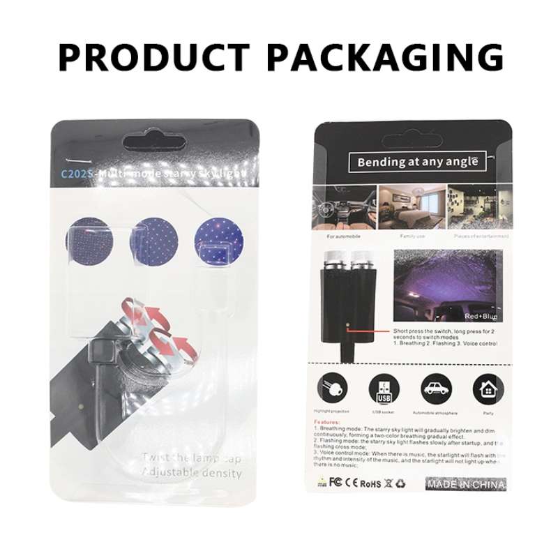 Car Two-color USB Star Dome Light Atmosphere Laser Projection Decorative Light, Voice Control Versio