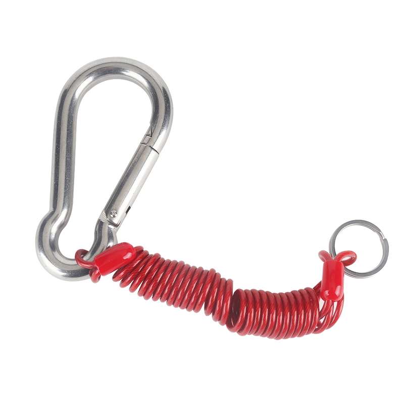 RV Trailer Spring Safety Rope Breakaway Cable, Safety Buckle Size:M8 x 80mm(Red)