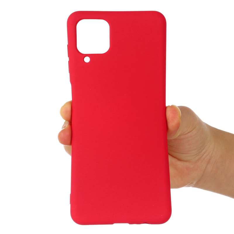 For Samsung Galaxy A12 Pure Color Liquid Silicone Shockproof Full Coverage Case(Red)