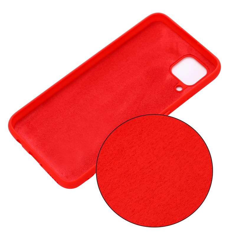 For Samsung Galaxy A12 Pure Color Liquid Silicone Shockproof Full Coverage Case(Red)