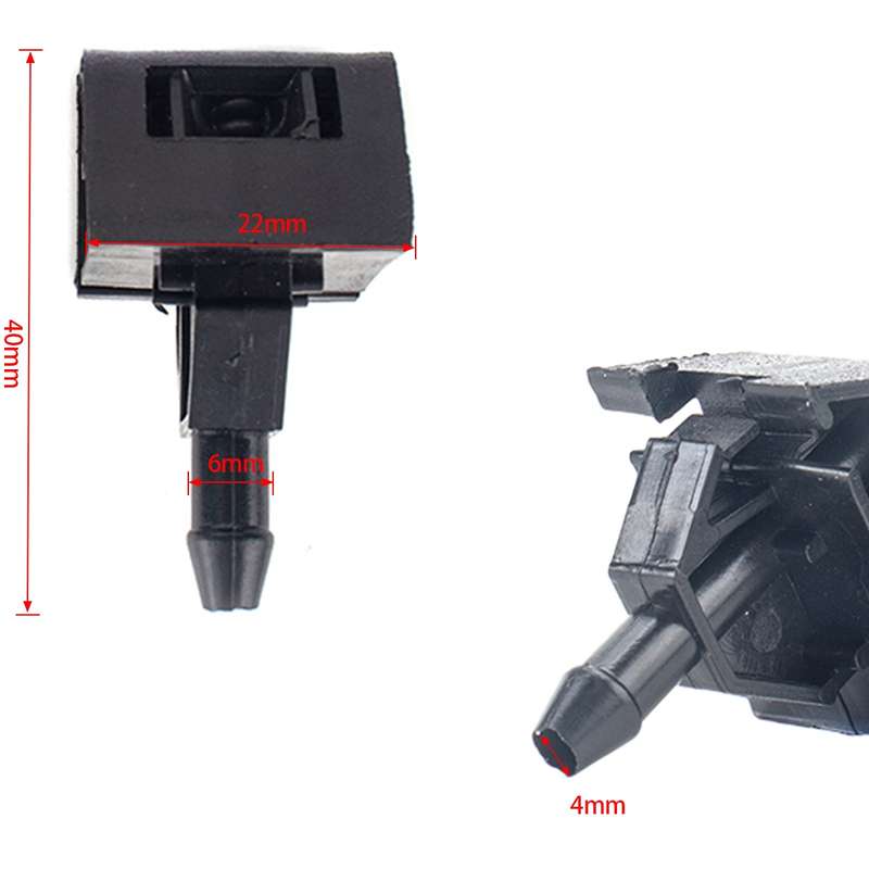 2 PCS Car Front Windshield Washer Wiper Jet Water Spray Nozzle 28932-JD000 for Nissan Qashqai / Qas