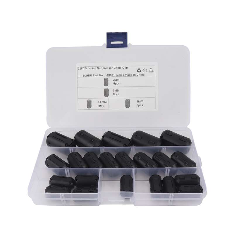 22 PCS / Pack 3.5mm/5mm/7mm/9mm Anti-interference Degaussing Ring Ferrite Ring Cable Clip Core Noise