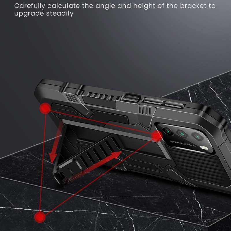 For Xiaomi Poco M3 Vanguard Warrior All Inclusive Double-color Shockproof TPU + PC Protective Case w