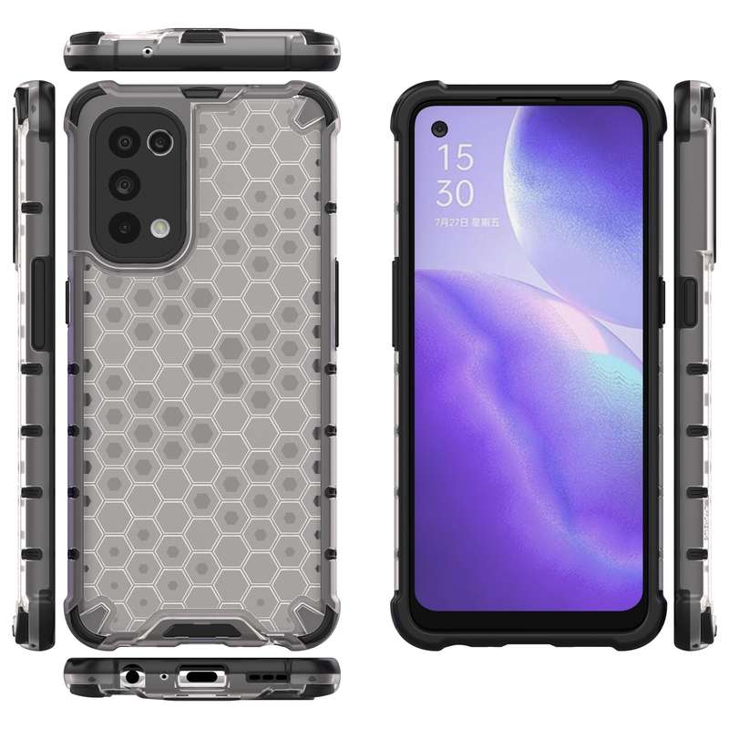 For Oppo Reno5 5G Shockproof Honeycomb PC + TPU Case(Green)