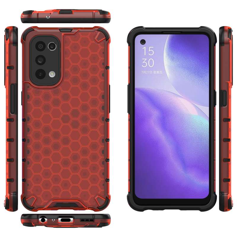 For Oppo Reno5 5G Shockproof Honeycomb PC + TPU Case(Green)