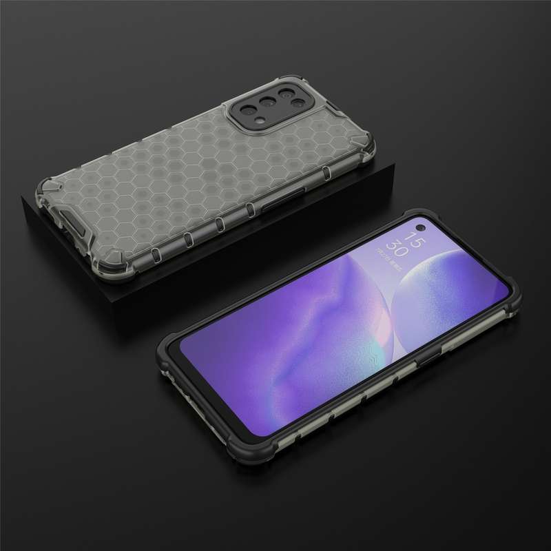 For Oppo Reno5 5G Shockproof Honeycomb PC + TPU Case(Green)