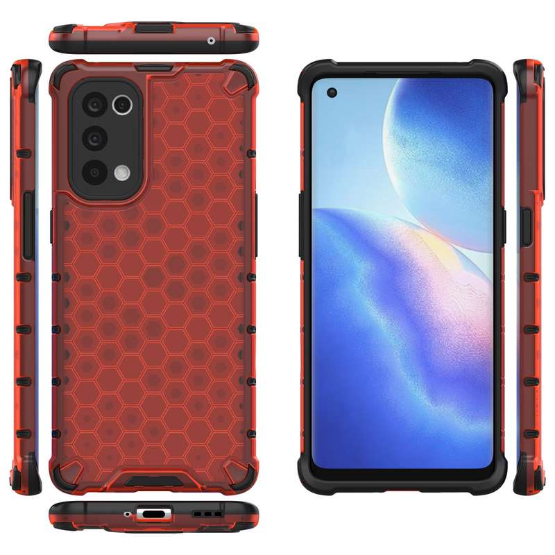 For Oppo Reno5 Pro 5G Shockproof Honeycomb PC + TPU Case(Black)