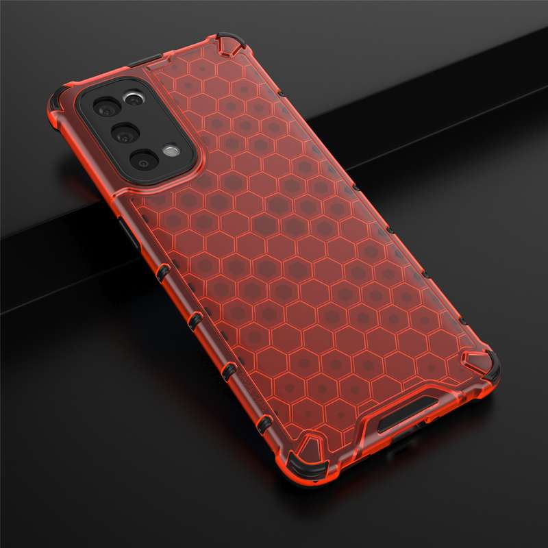 For Oppo Reno5 Pro 5G Shockproof Honeycomb PC + TPU Case(Black)