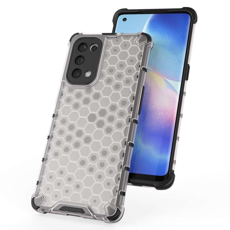 For Oppo Reno5 Pro 5G Shockproof Honeycomb PC + TPU Case(Black)