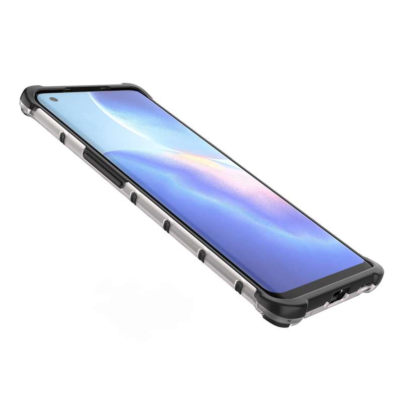 For Oppo Reno5 Pro 5G Shockproof Honeycomb PC + TPU Case(Black)