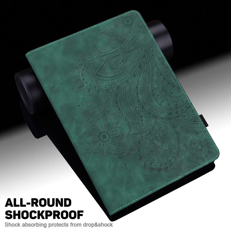 For Samsung Galaxy Tab S2 9.7 T815 Peacock Embossed Pattern TPU + PU Horizontal Flip Leather Case wi