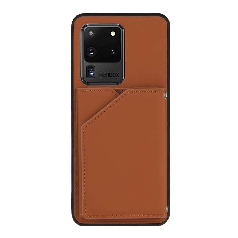 For Samsung Galaxy S20 Ultra Skin Feel PU + TPU + PC Back Cover Shockproof Case with Card Slots & Ho