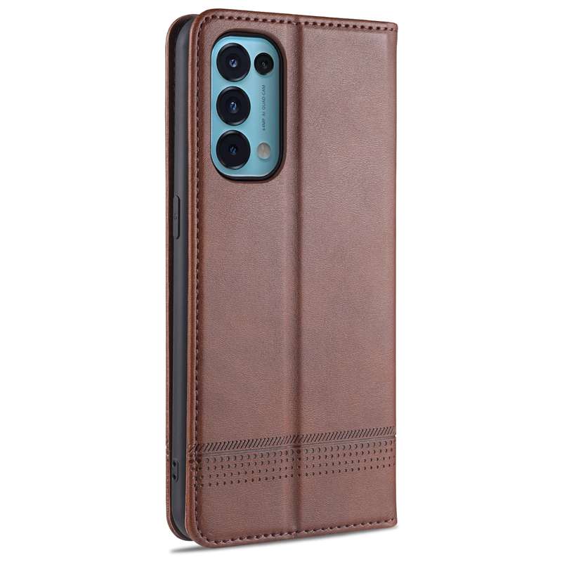 For Oppo Reno5 5G AZNS Magnetic Calf Texture Horizontal Flip Leather Case with Card Slots & Holder &