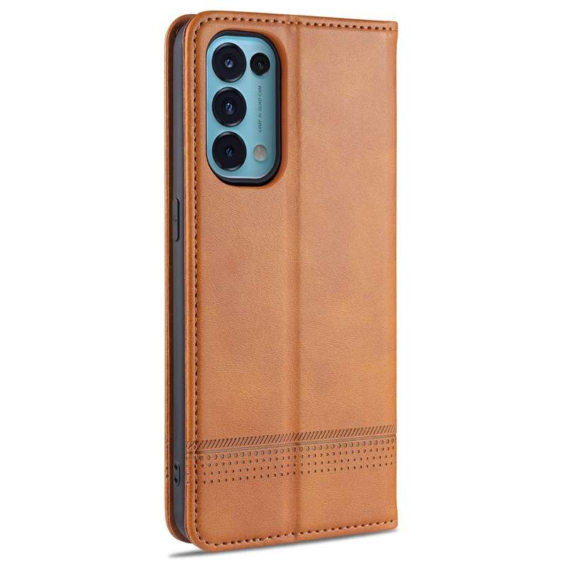 For Oppo Reno5 5G AZNS Magnetic Calf Texture Horizontal Flip Leather Case with Card Slots & Holder &