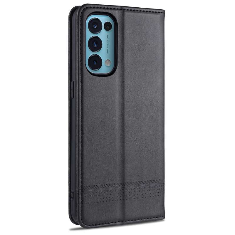 For Oppo Reno5 5G AZNS Magnetic Calf Texture Horizontal Flip Leather Case with Card Slots & Holder &