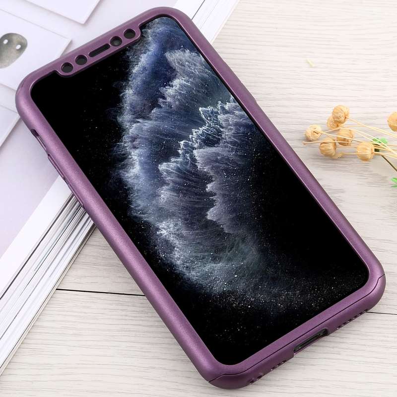 For iPhone X / XS XINLI Stitching Cloth Texture Shockproof TPU Protective Case with Ring Holder(Brow