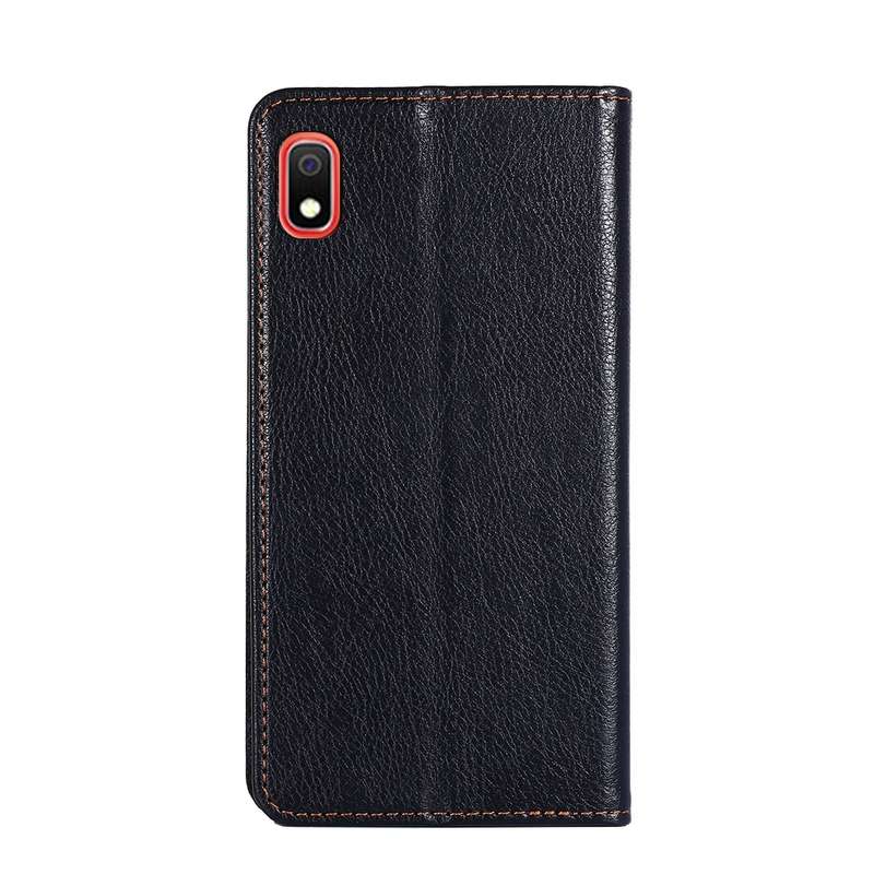 For Samsung Galaxy A10 PU + TPU Gloss Oil Solid Color Magnetic Horizontal Flip Leather Case with Hol