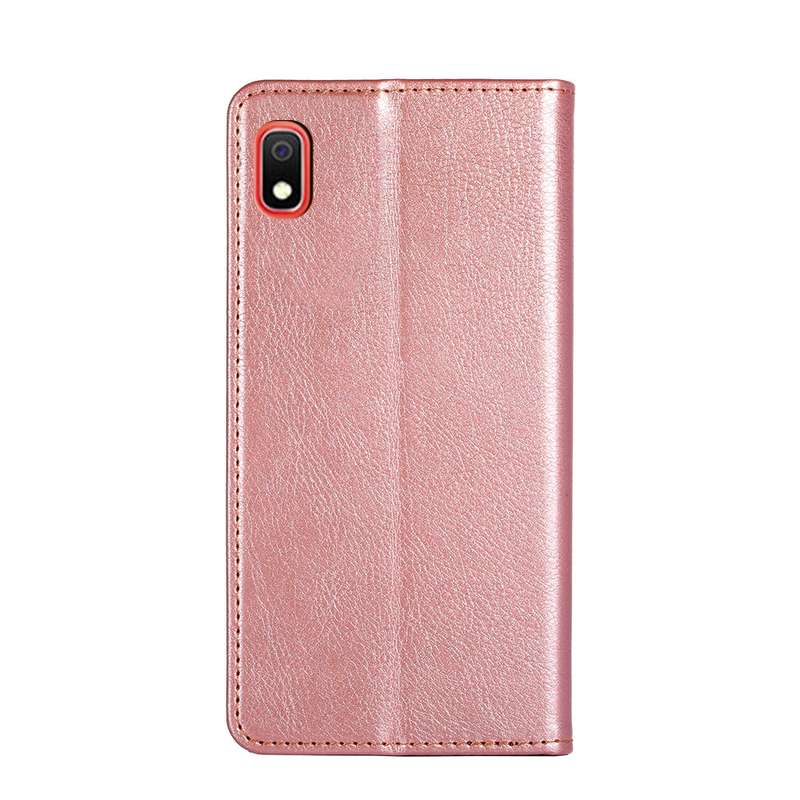 For Samsung Galaxy A10 PU + TPU Gloss Oil Solid Color Magnetic Horizontal Flip Leather Case with Hol