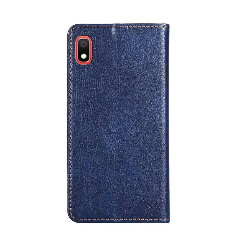 For Samsung Galaxy A10 PU + TPU Gloss Oil Solid Color Magnetic Horizontal Flip Leather Case with Hol