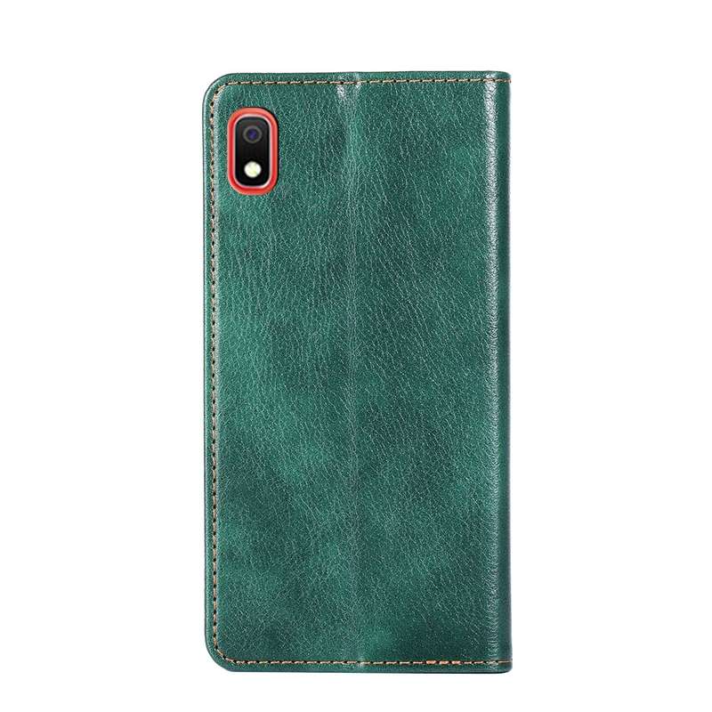 For Samsung Galaxy A10 PU + TPU Gloss Oil Solid Color Magnetic Horizontal Flip Leather Case with Hol