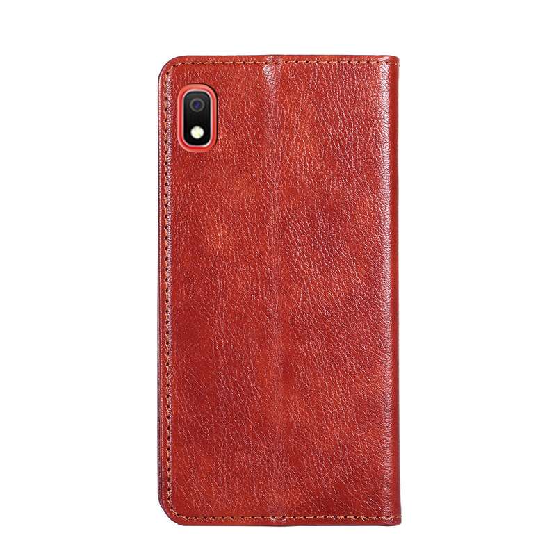For Samsung Galaxy A10 PU + TPU Gloss Oil Solid Color Magnetic Horizontal Flip Leather Case with Hol