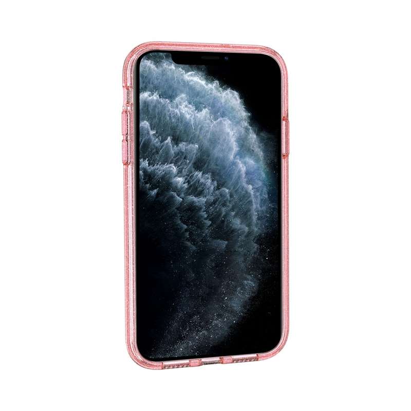 For iPhone 11 Pro Max Shockproof Terminator Style Glitter Powder Protective Case(Pink)