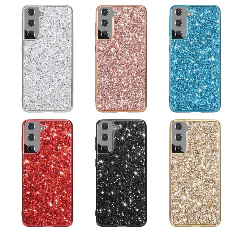 For Samsung Galaxy S21 Plus 5G Glitter Powder Shockproof TPU Protective Case(Silver)