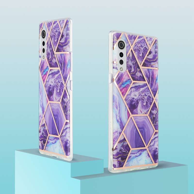 For LG Velvet 4G / Velvet 5G / G9 3D Electroplating Marble Pattern TPU Protective Case(Light Purple)