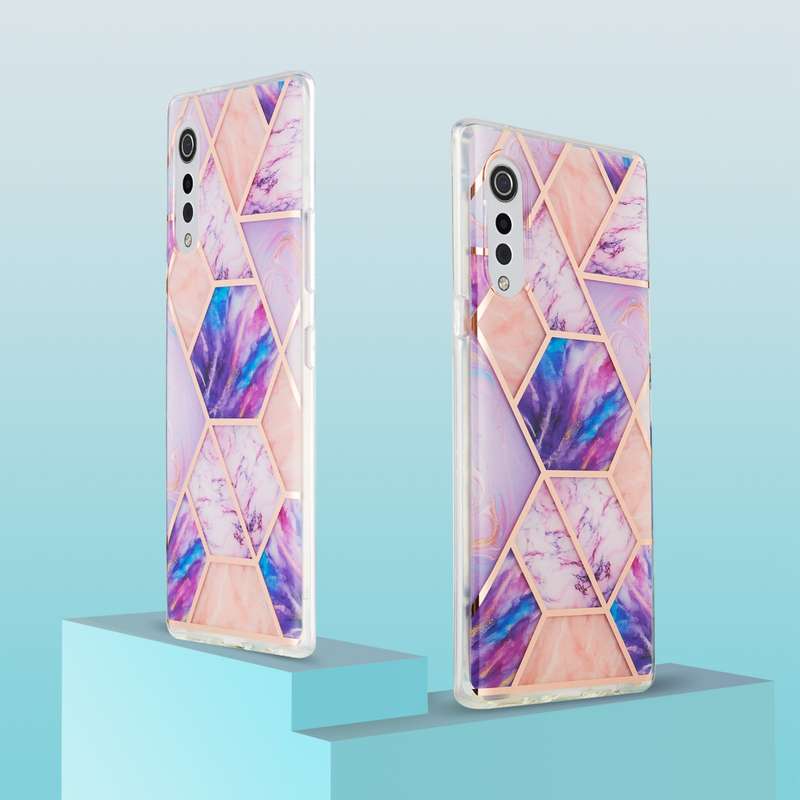For LG Velvet 4G / Velvet 5G / G9 3D Electroplating Marble Pattern TPU Protective Case(Light Purple)