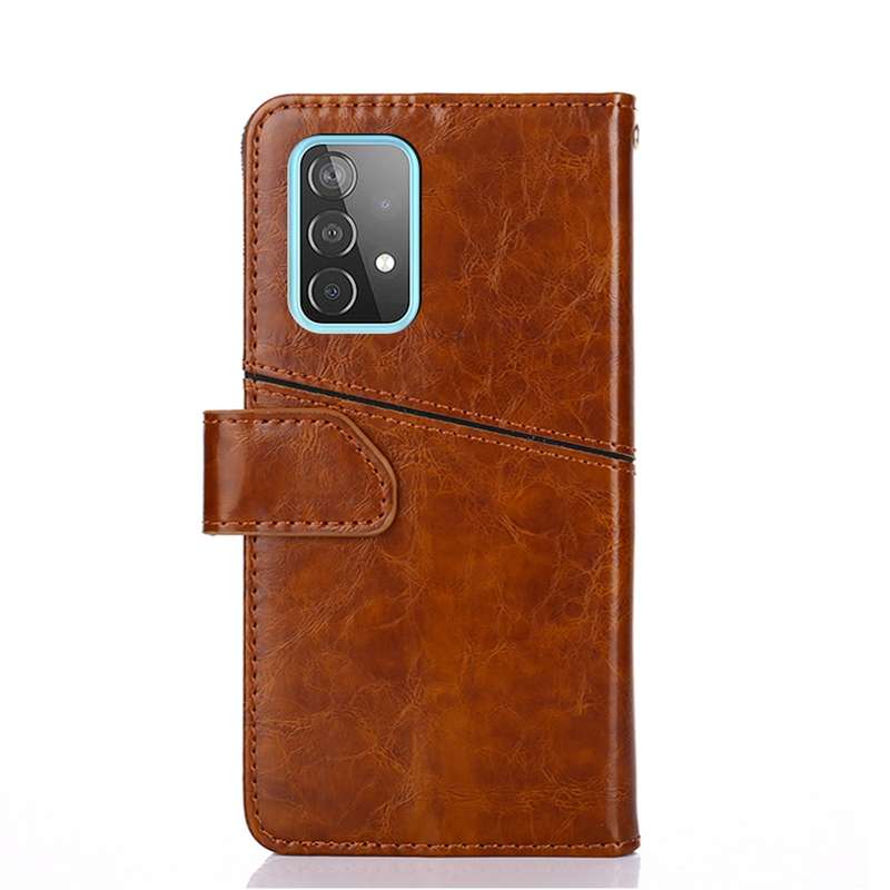 For Samsung Galaxy A52 5G / 4G Geometric Stitching Horizontal Flip TPU + PU Leather Case with Holder