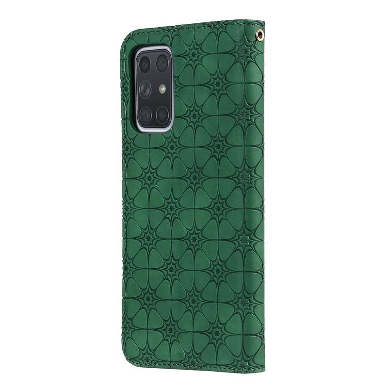 For Samsung Galaxy A72 5G / 4G Lucky Flowers Embossing Pattern Magnetic Horizontal Flip Leather Case