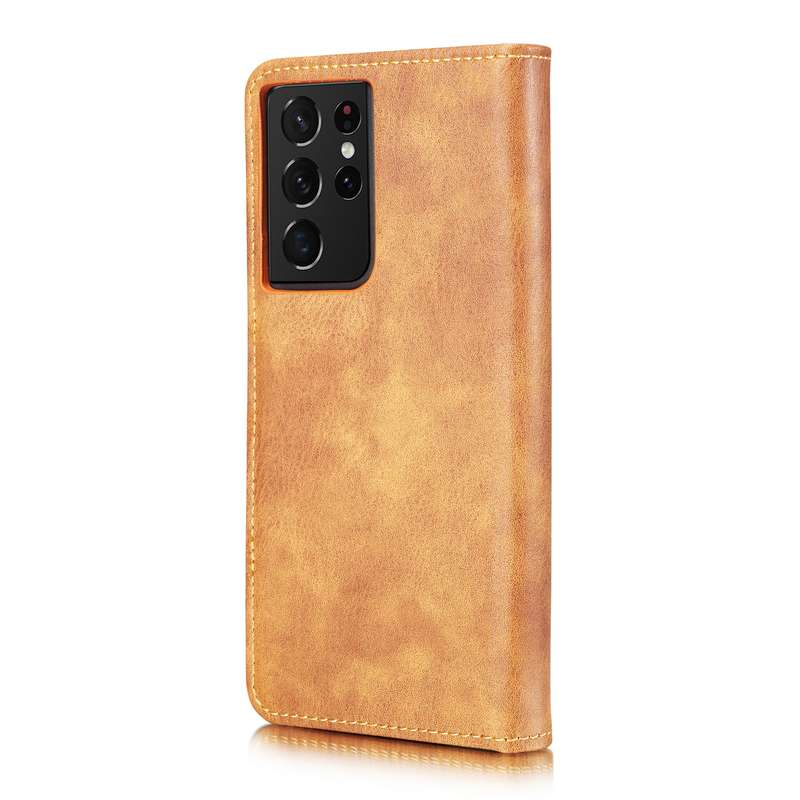 For Samsung Galaxy S21 Ultra 5G DG.MING Crazy Horse Texture Flip Detachable Magnetic Leather Case wi