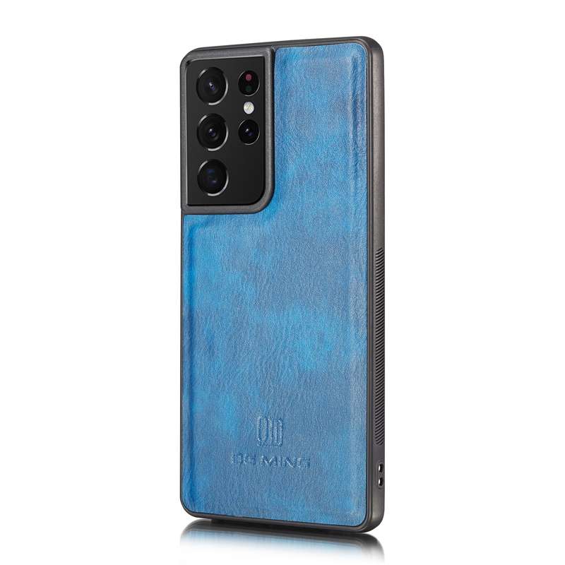 For Samsung Galaxy S21 Ultra 5G DG.MING Crazy Horse Texture Flip Detachable Magnetic Leather Case wi