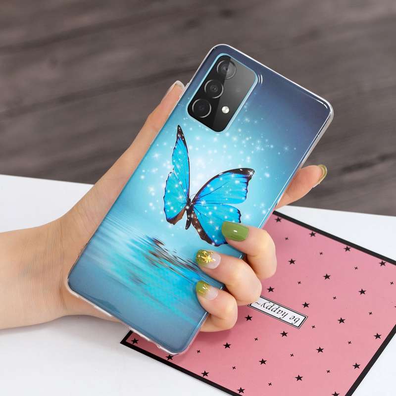 For Samsung Galaxy A52 5G / 4G Luminous TPU Mobile Phone Protective Case(Butterfly)