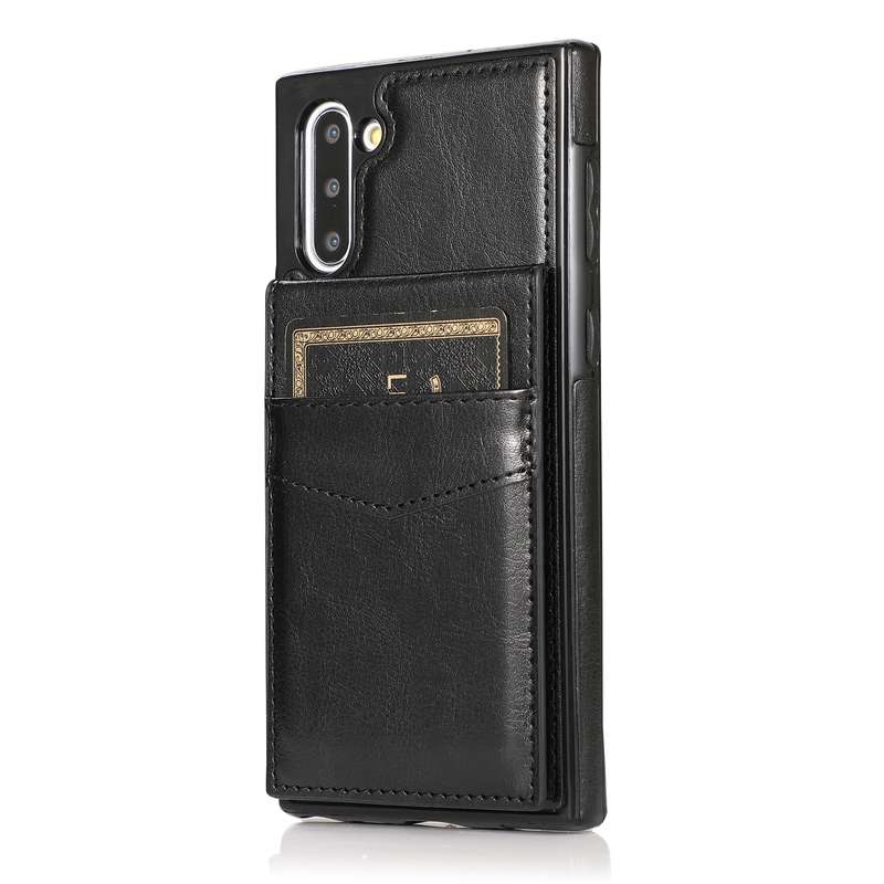 For Samsung Galaxy Note10 Solid Color PC + TPU Protective Case with Holder & Card Slots(Green)