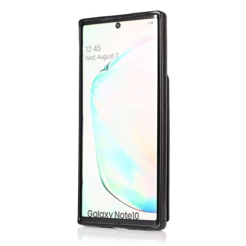 For Samsung Galaxy Note10 Solid Color PC + TPU Protective Case with Holder & Card Slots(Green)
