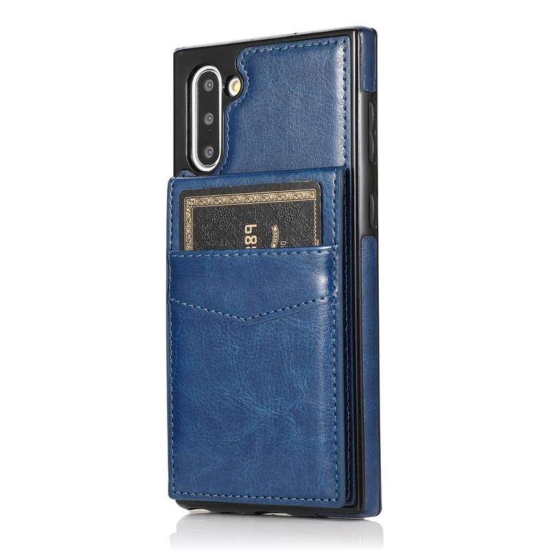 For Samsung Galaxy Note10 Solid Color PC + TPU Protective Case with Holder & Card Slots(Green)