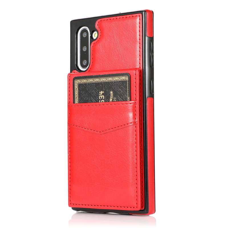 For Samsung Galaxy Note10 Solid Color PC + TPU Protective Case with Holder & Card Slots(Green)