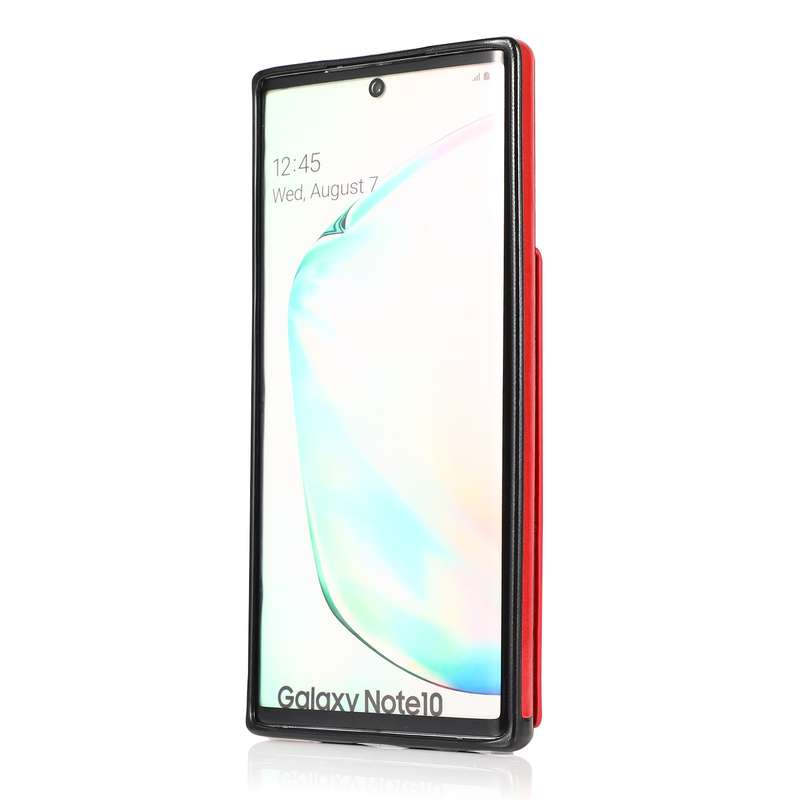 For Samsung Galaxy Note10 Solid Color PC + TPU Protective Case with Holder & Card Slots(Green)