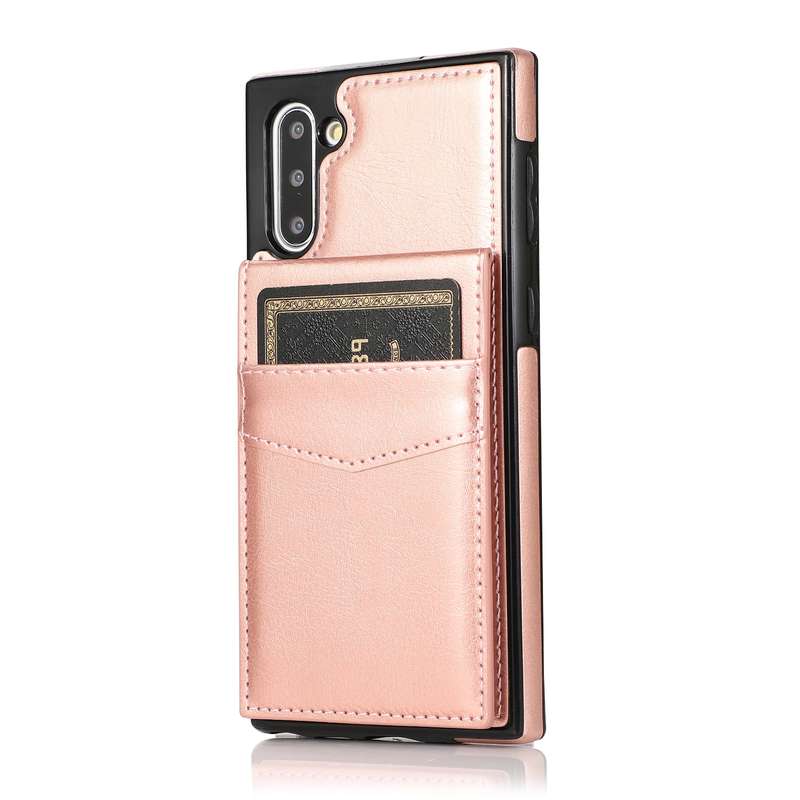 For Samsung Galaxy Note10 Solid Color PC + TPU Protective Case with Holder & Card Slots(Green)