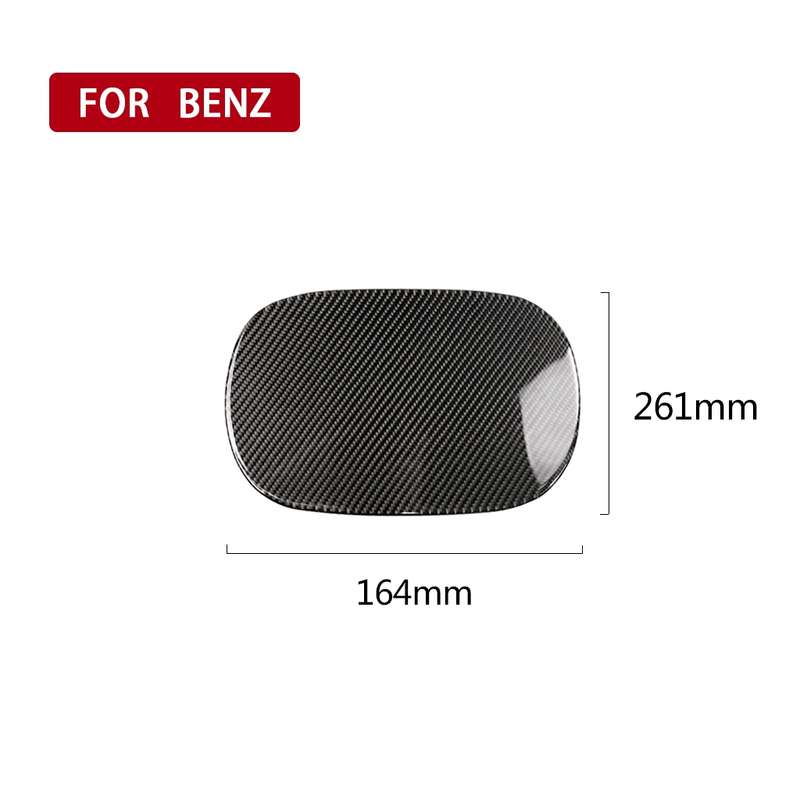Car Carbon Fiber Fuel Tank Cap Decorative Sticker for Mercedes-Benz C Class W205 2015-2018, Left and